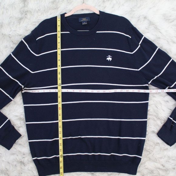 Brooks Brothers “346” Men’s Cotton Striped Sweater - Picture 2 of 6